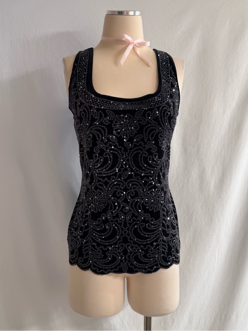 Vintage Y2K Beaded Velour Top